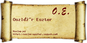 Oszlár Eszter névjegykártya